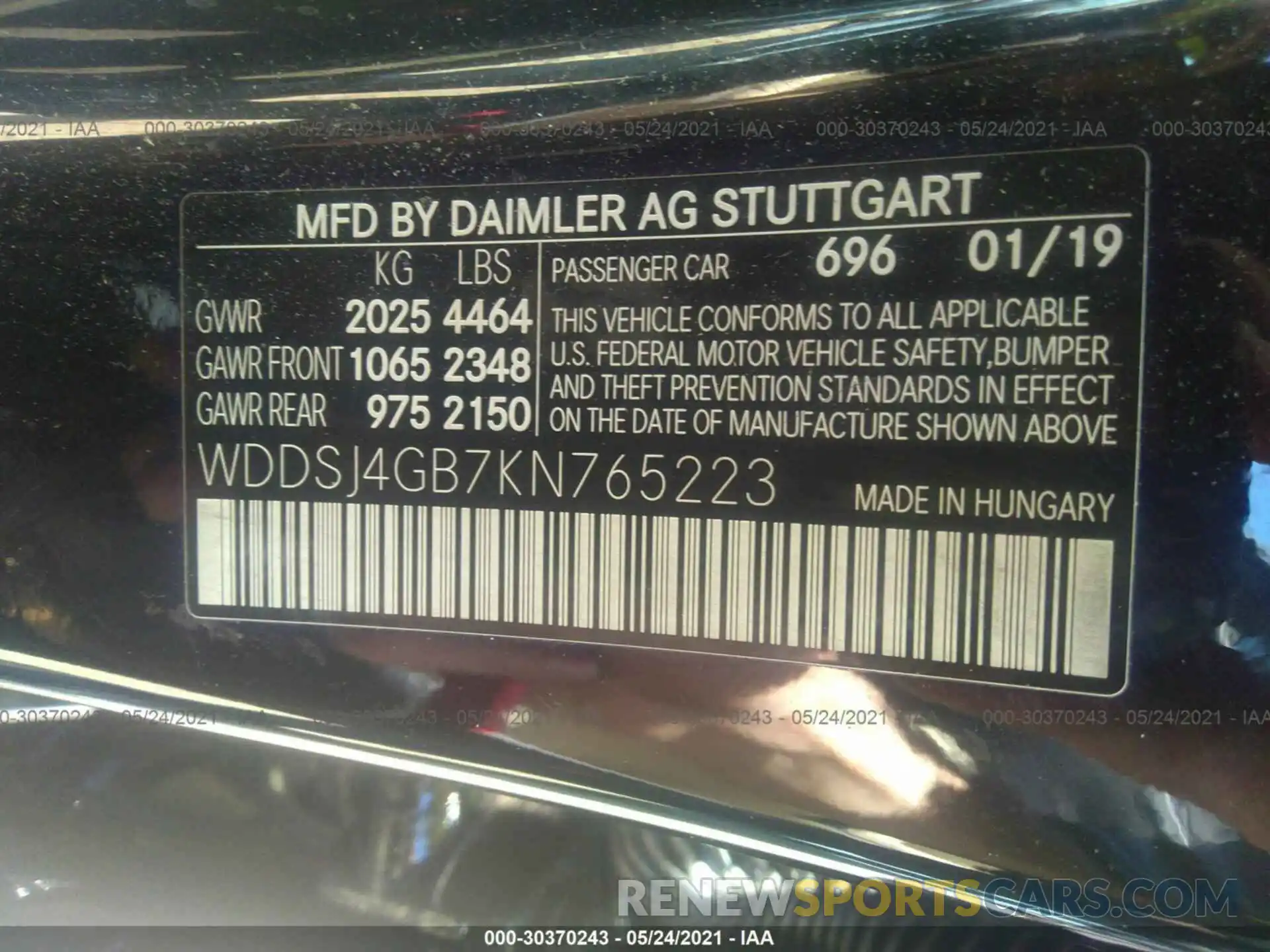 9 Photograph of a damaged car WDDSJ4GB7KN765223 MERCEDES-BENZ CLA 2019