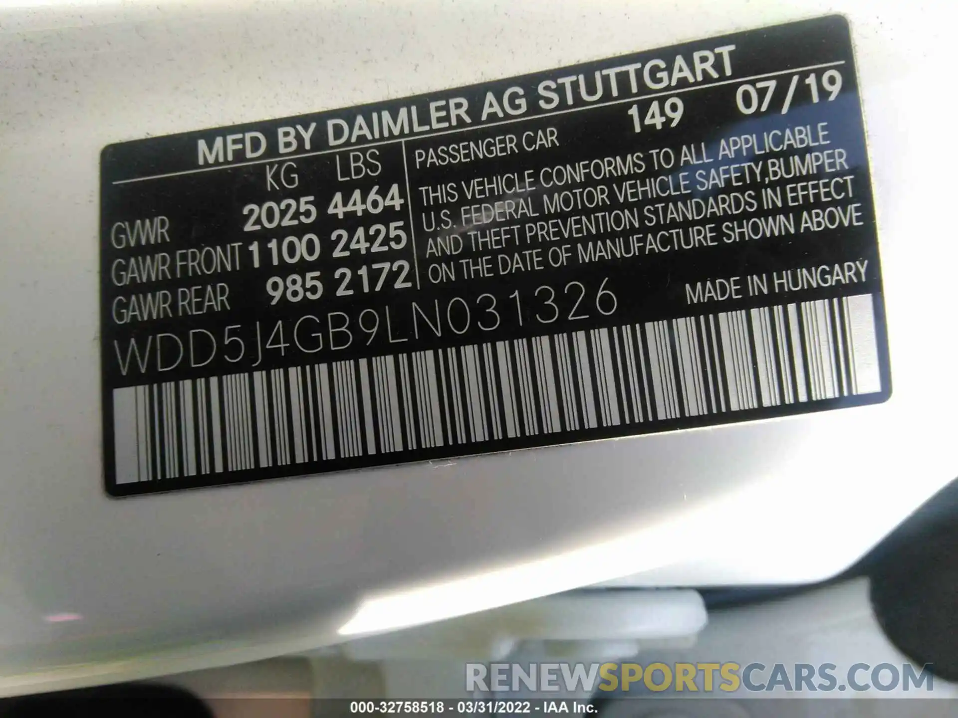 9 Photograph of a damaged car WDD5J4GB9LN031326 MERCEDES-BENZ CLA 2020