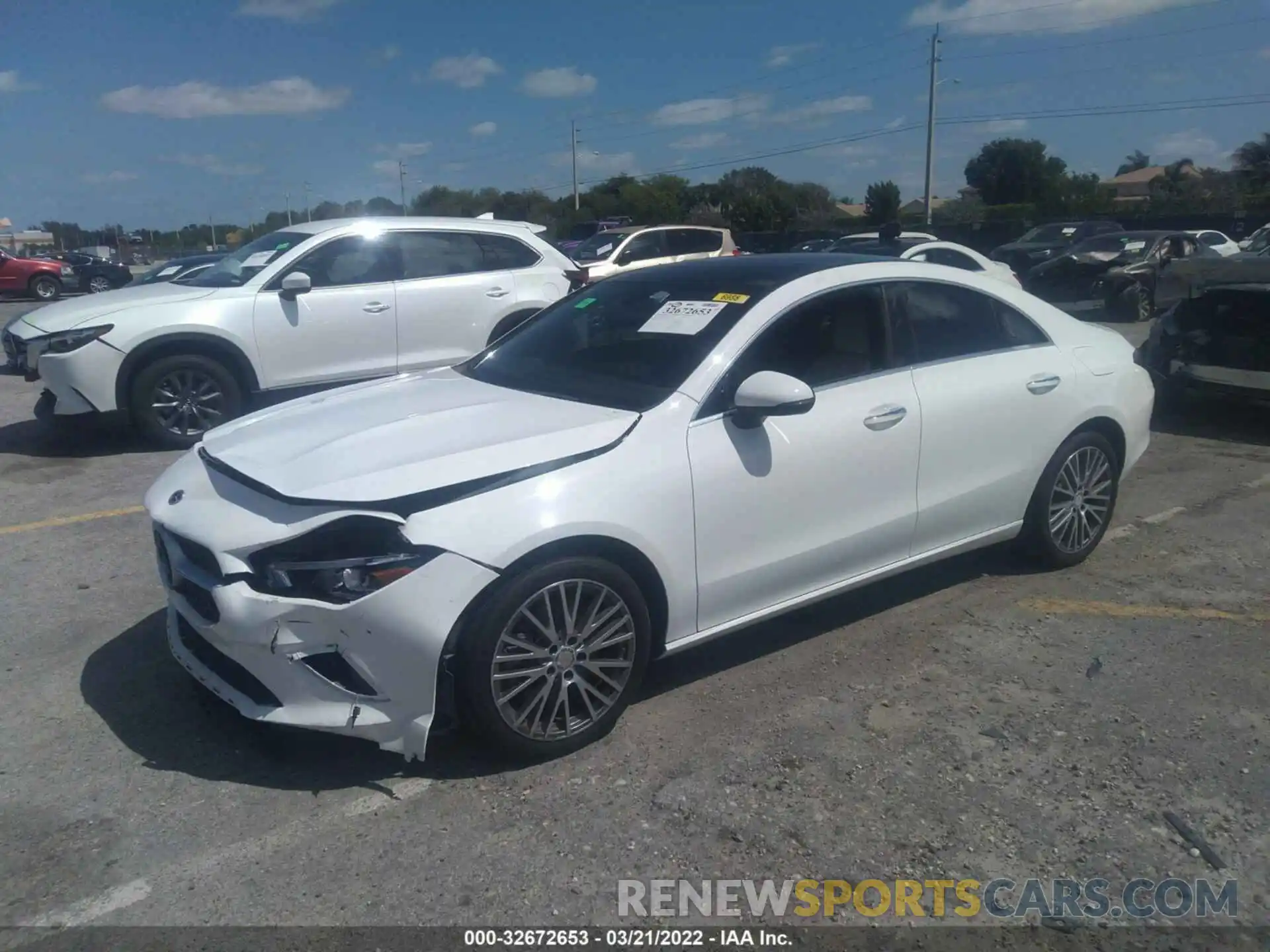 2 Photograph of a damaged car W1K5J4GBXMN192253 MERCEDES-BENZ CLA 2021