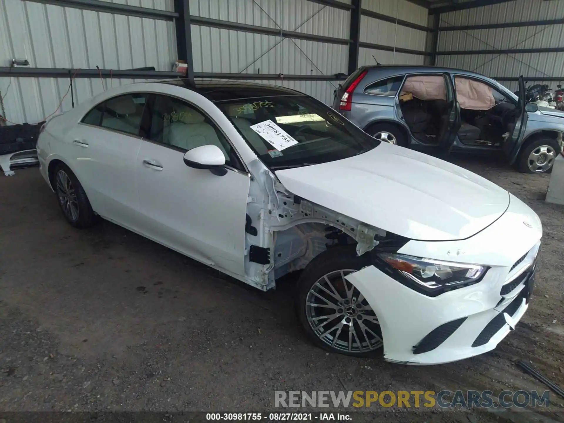 1 Photograph of a damaged car W1K5J4HB0MN213612 MERCEDES-BENZ CLA 2021