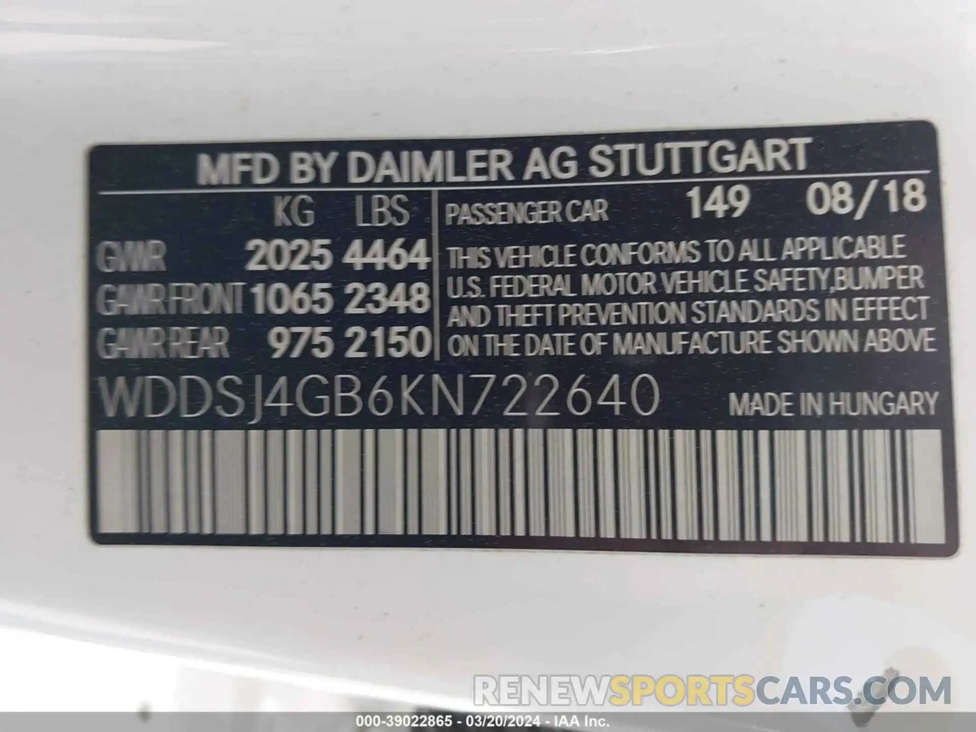 9 Фотография поврежденного автомобиля WDDSJ4GB6KN722640 MERCEDES-BENZ CLA 250 2019