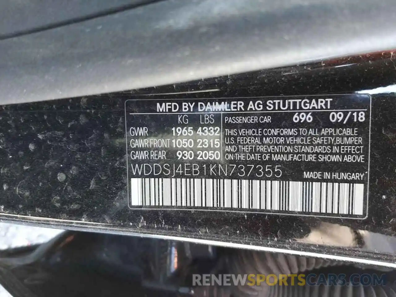 10 Photograph of a damaged car WDDSJ4EB1KN737355 MERCEDES-BENZ CLA-CLASS 2019