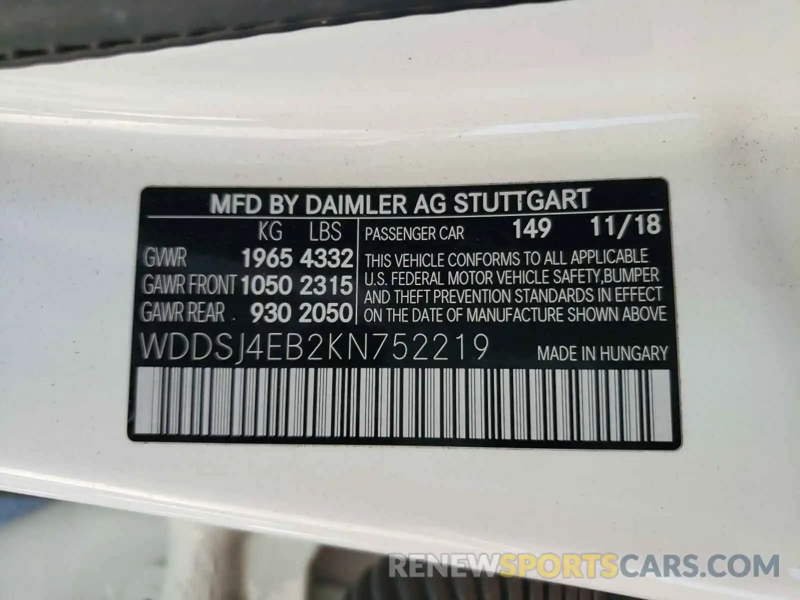 10 Photograph of a damaged car WDDSJ4EB2KN752219 MERCEDES-BENZ CLA-CLASS 2019