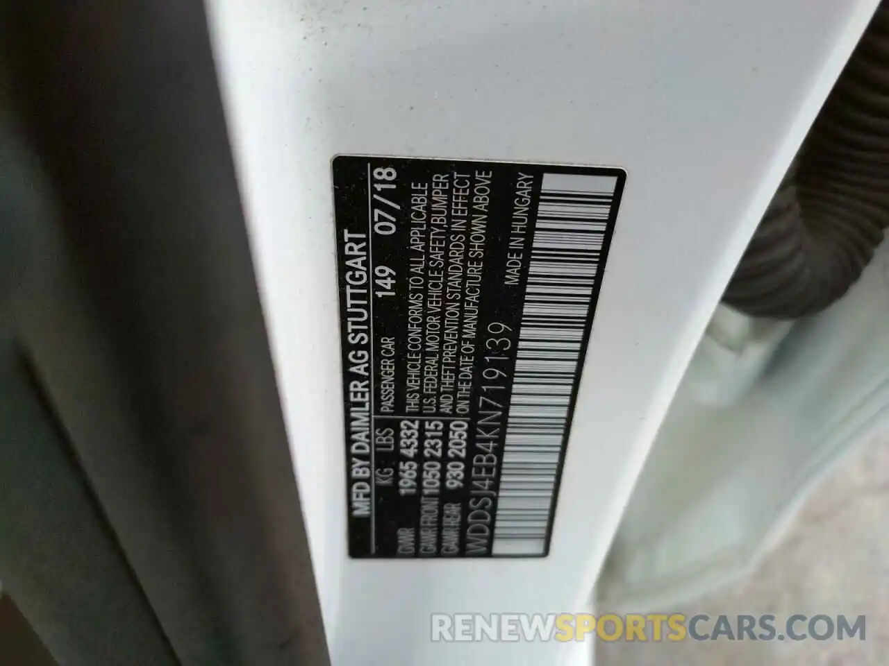 10 Photograph of a damaged car WDDSJ4EB4KN719139 MERCEDES-BENZ CLA-CLASS 2019