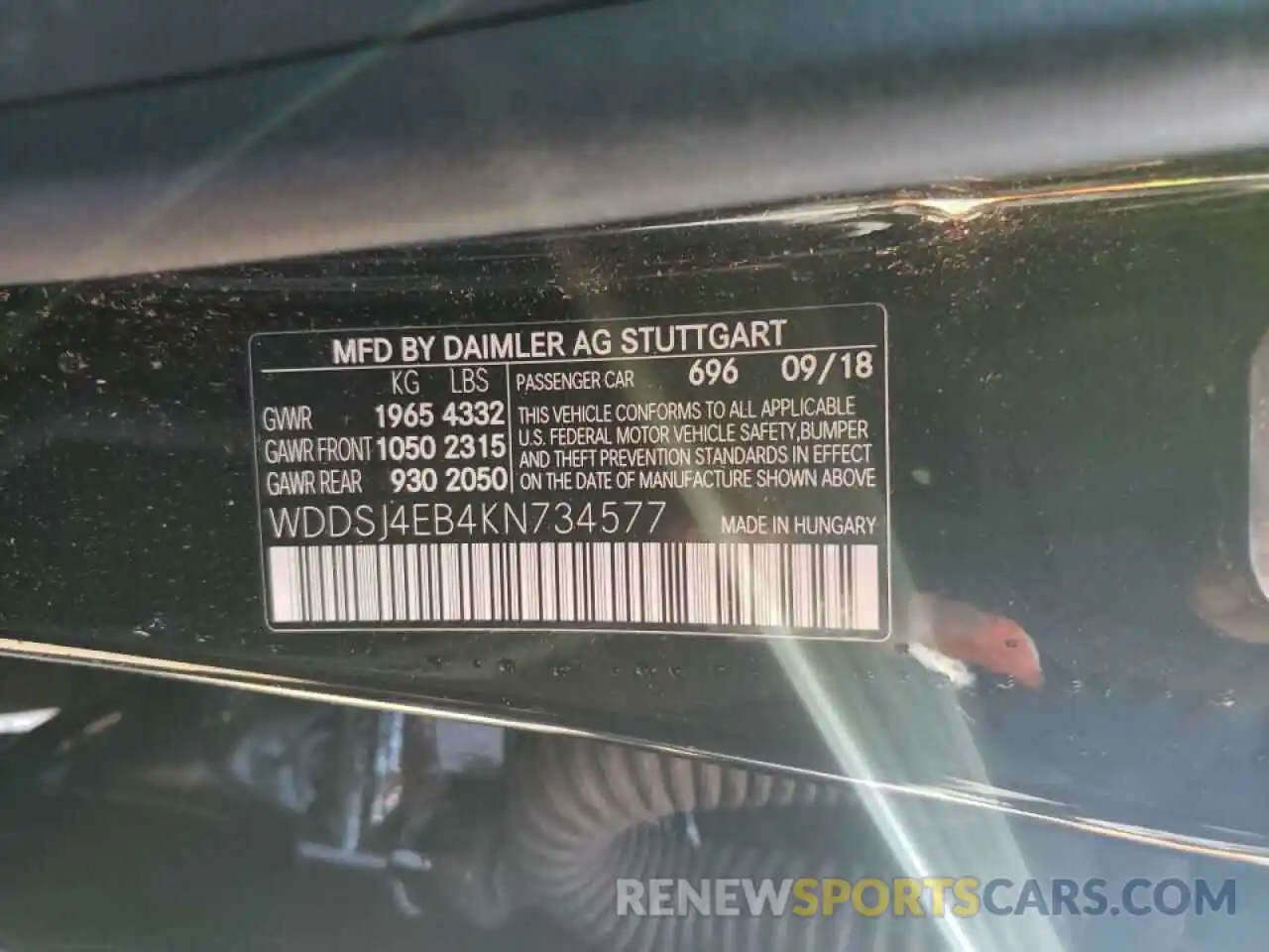 10 Photograph of a damaged car WDDSJ4EB4KN734577 MERCEDES-BENZ CLA-CLASS 2019