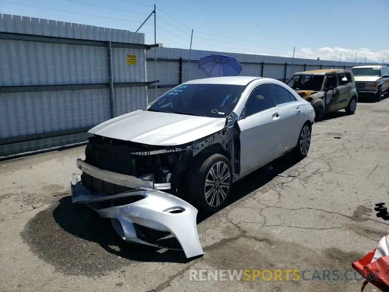 2 Photograph of a damaged car WDDSJ4EB5KN735687 MERCEDES-BENZ CLA-CLASS 2019