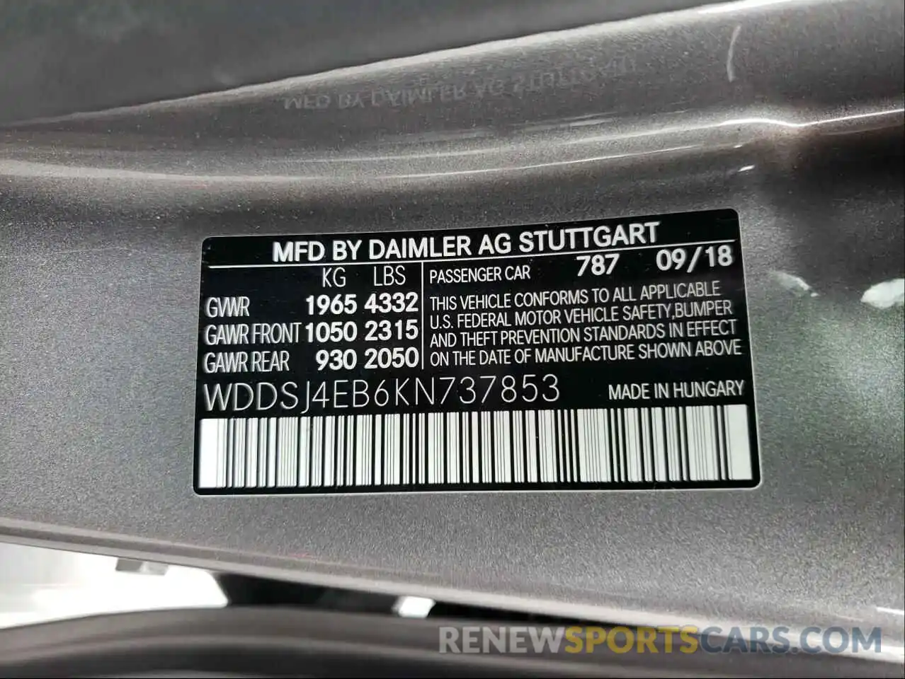 10 Photograph of a damaged car WDDSJ4EB6KN737853 MERCEDES-BENZ CLA-CLASS 2019