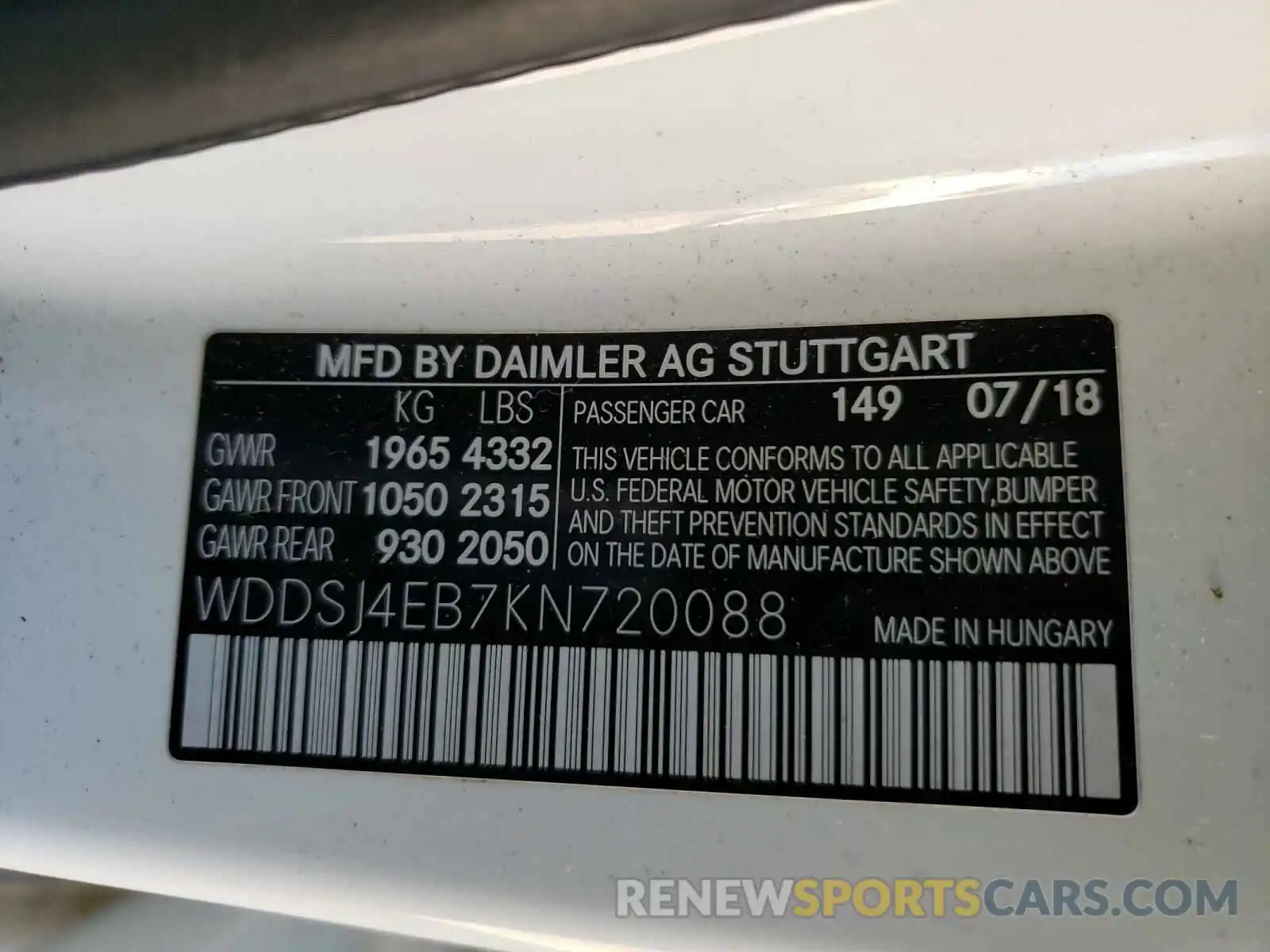 10 Photograph of a damaged car WDDSJ4EB7KN720088 MERCEDES-BENZ CLA-CLASS 2019