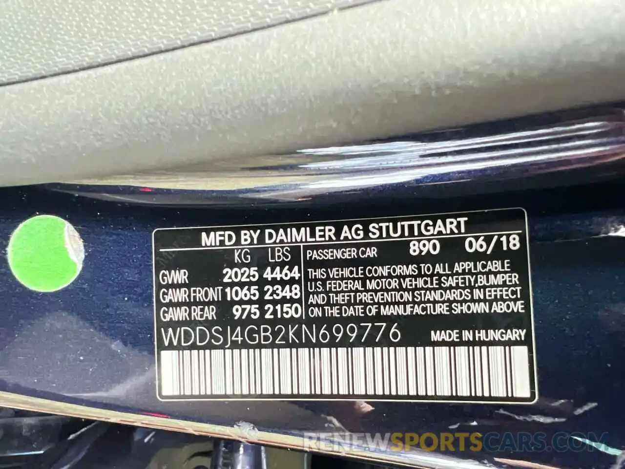 10 Photograph of a damaged car WDDSJ4GB2KN699776 MERCEDES-BENZ CLA-CLASS 2019