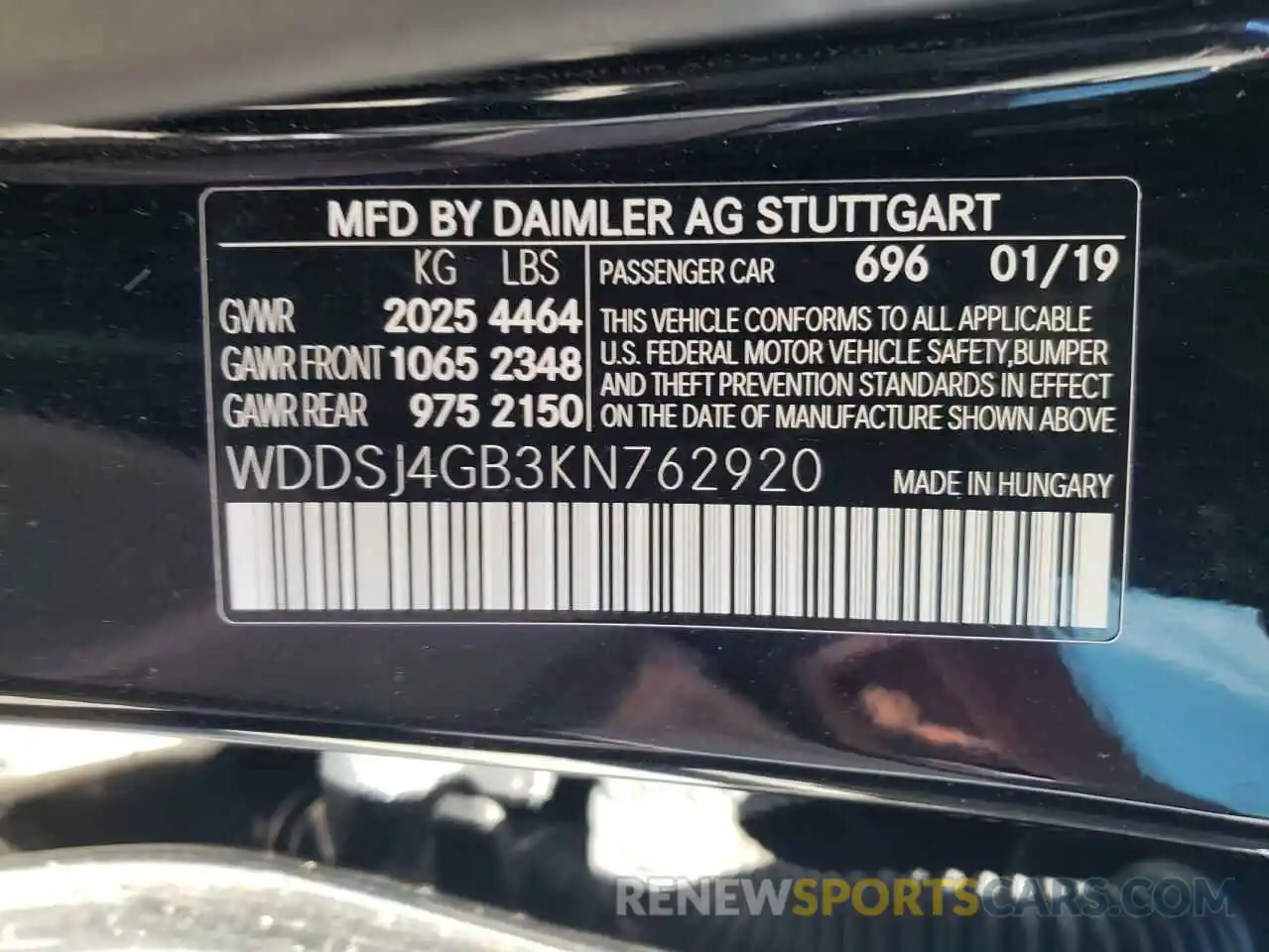 10 Photograph of a damaged car WDDSJ4GB3KN762920 MERCEDES-BENZ CLA-CLASS 2019