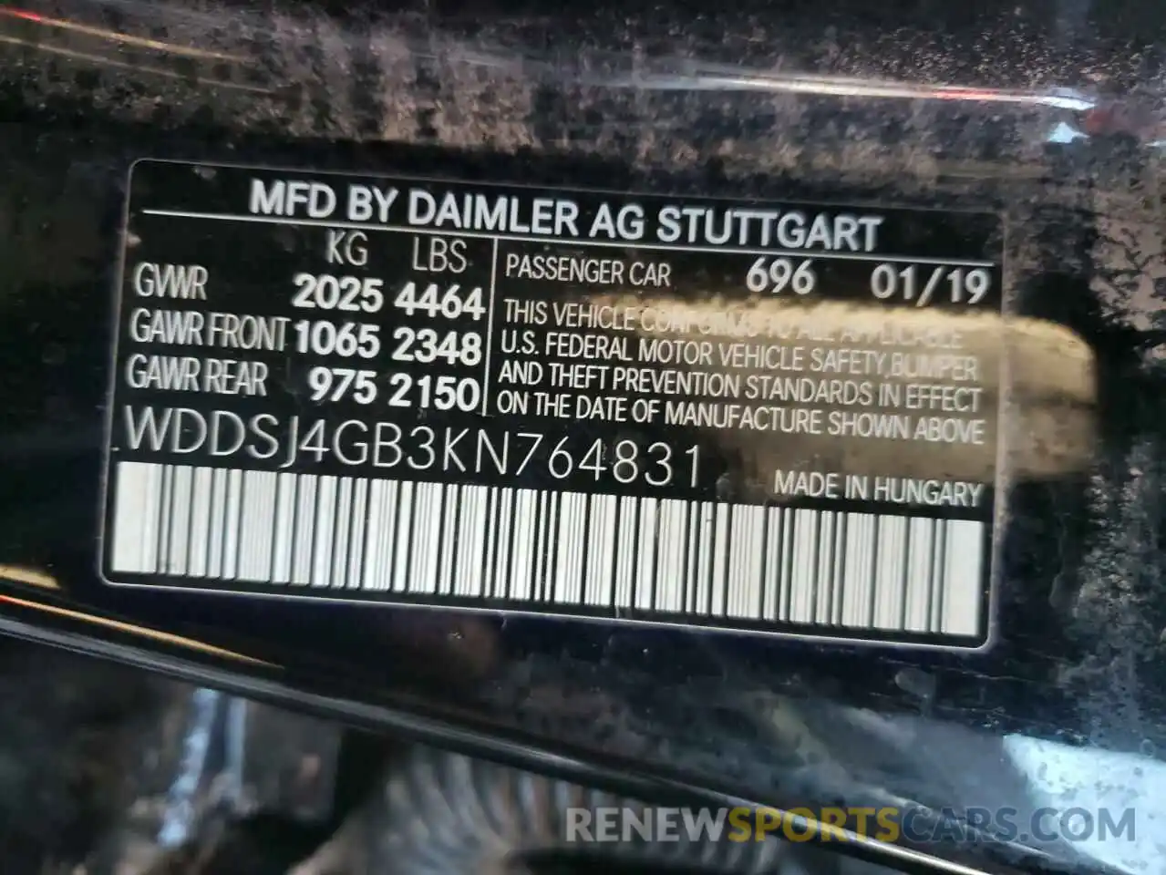 10 Photograph of a damaged car WDDSJ4GB3KN764831 MERCEDES-BENZ CLA-CLASS 2019