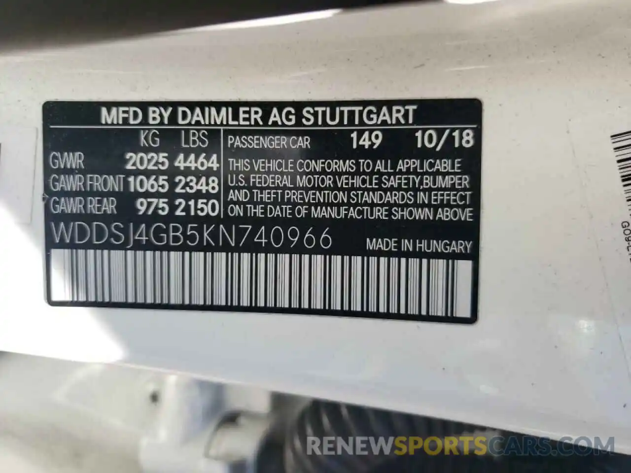 10 Photograph of a damaged car WDDSJ4GB5KN740966 MERCEDES-BENZ CLA-CLASS 2019