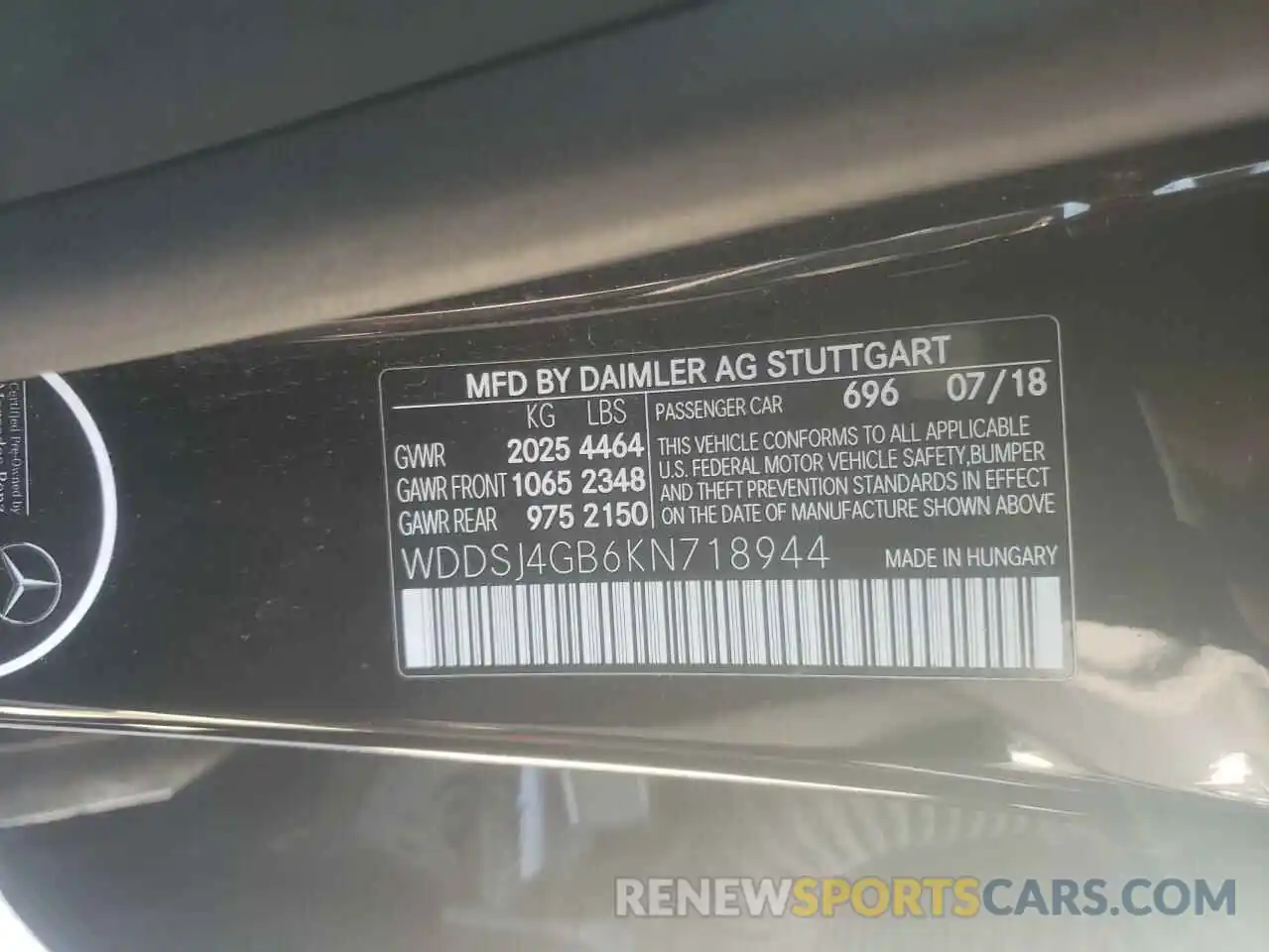 10 Photograph of a damaged car WDDSJ4GB6KN718944 MERCEDES-BENZ CLA-CLASS 2019