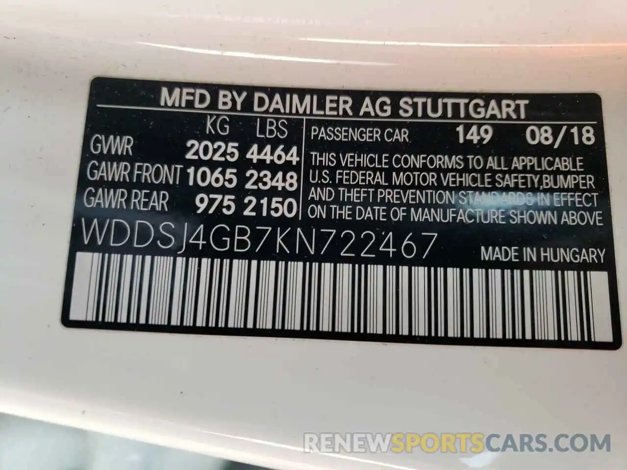 10 Photograph of a damaged car WDDSJ4GB7KN722467 MERCEDES-BENZ CLA-CLASS 2019