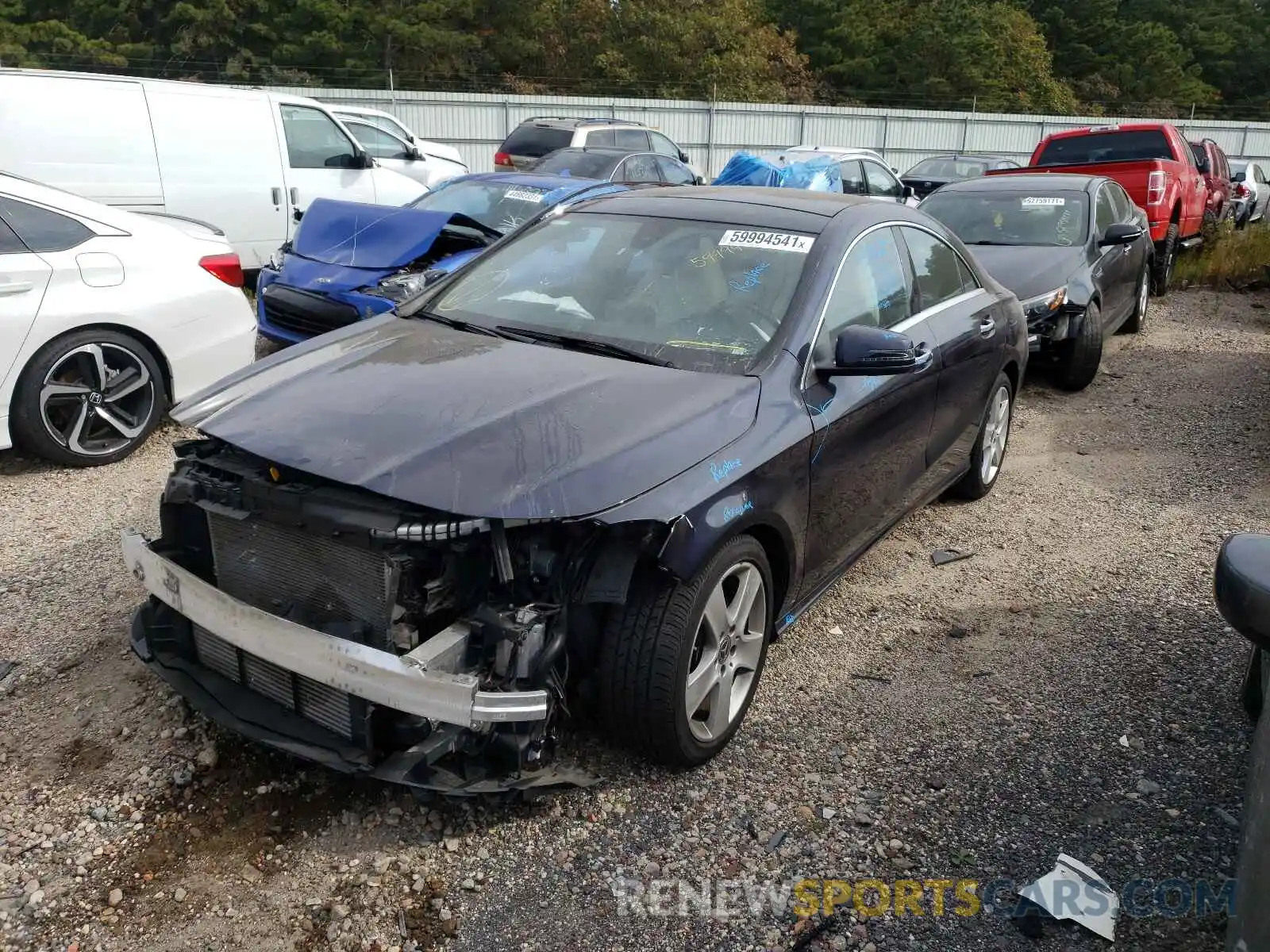 2 Photograph of a damaged car WDDSJ4GB7KN723666 MERCEDES-BENZ CLA-CLASS 2019