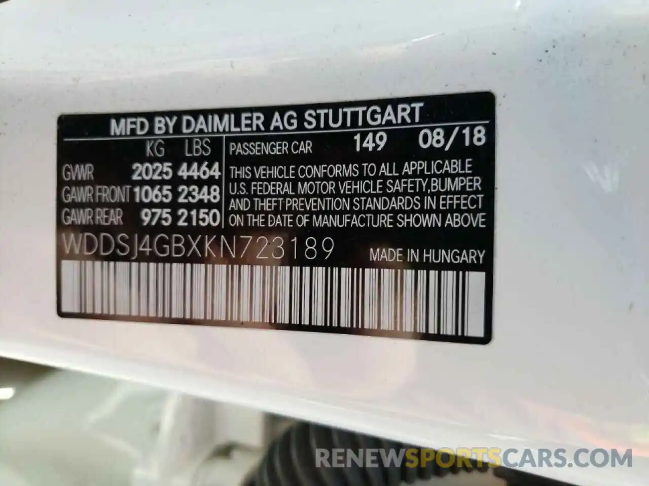 10 Photograph of a damaged car WDDSJ4GBXKN723189 MERCEDES-BENZ CLA-CLASS 2019