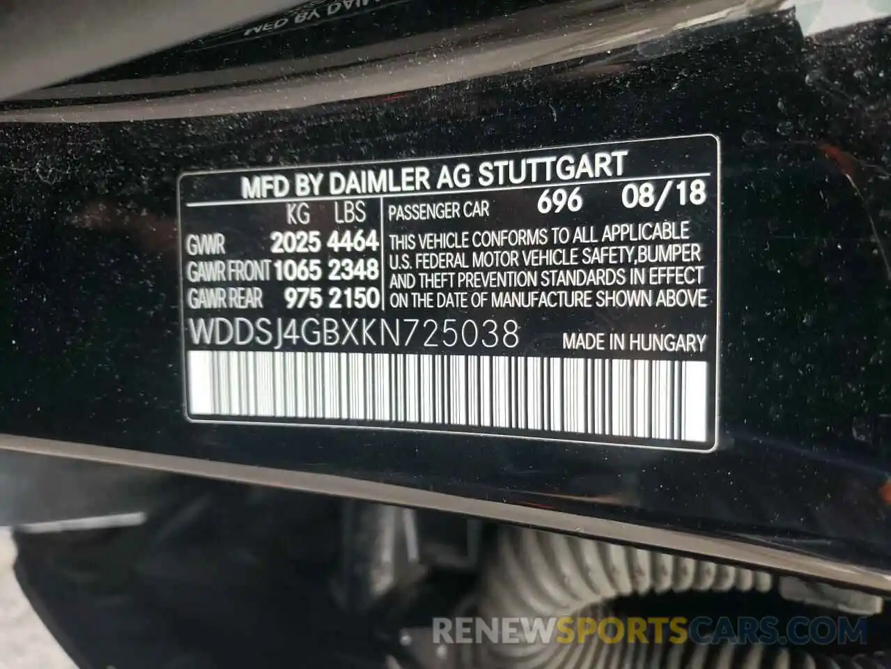 10 Фотография поврежденного автомобиля WDDSJ4GBXKN725038 MERCEDES-BENZ CLA-CLASS 2019