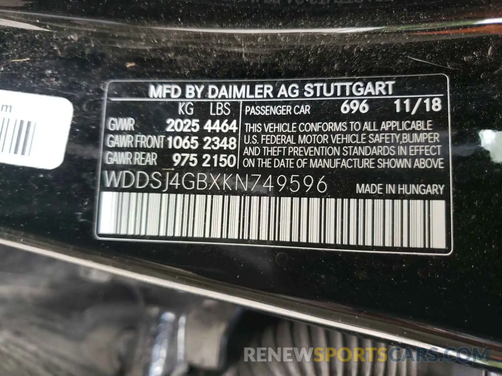 10 Фотография поврежденного автомобиля WDDSJ4GBXKN749596 MERCEDES-BENZ CLA-CLASS 2019