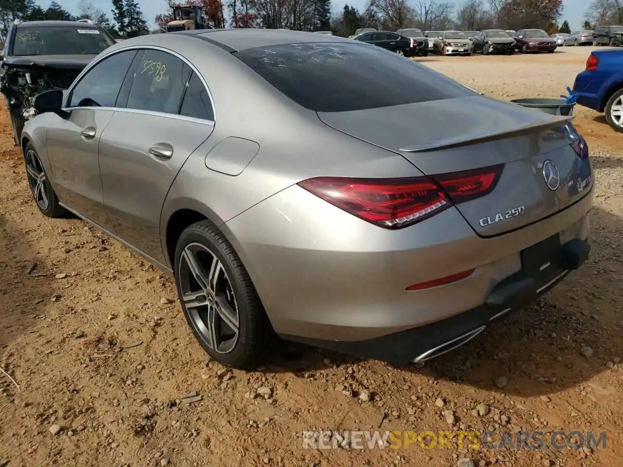 3 Photograph of a damaged car W1K5J4GB4LN100715 MERCEDES-BENZ CLA-CLASS 2020