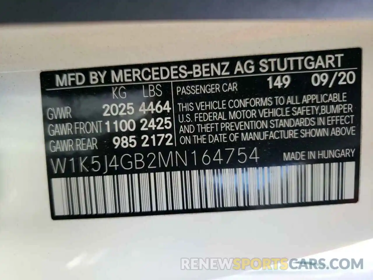 10 Photograph of a damaged car W1K5J4GB2MN164754 MERCEDES-BENZ CLA-CLASS 2021