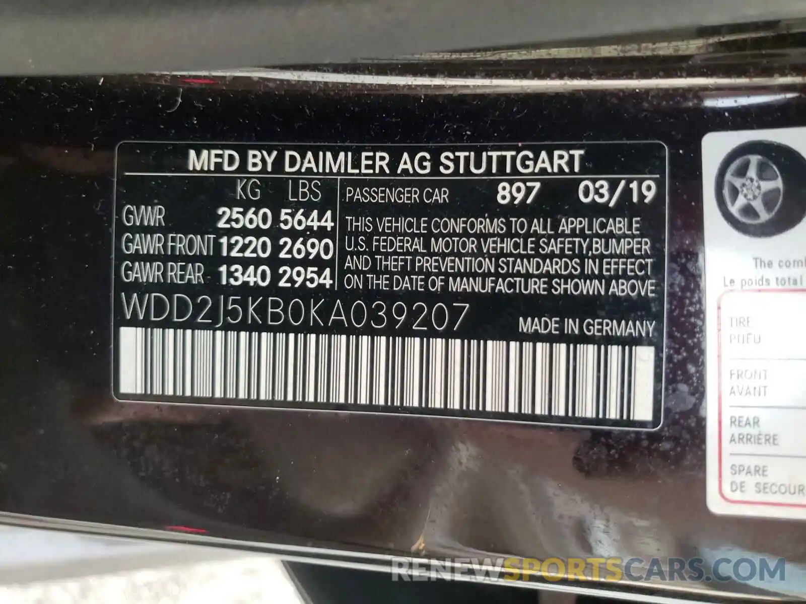 10 Photograph of a damaged car WDD2J5KB0KA039207 MERCEDES-BENZ CLC-CLASS 2019