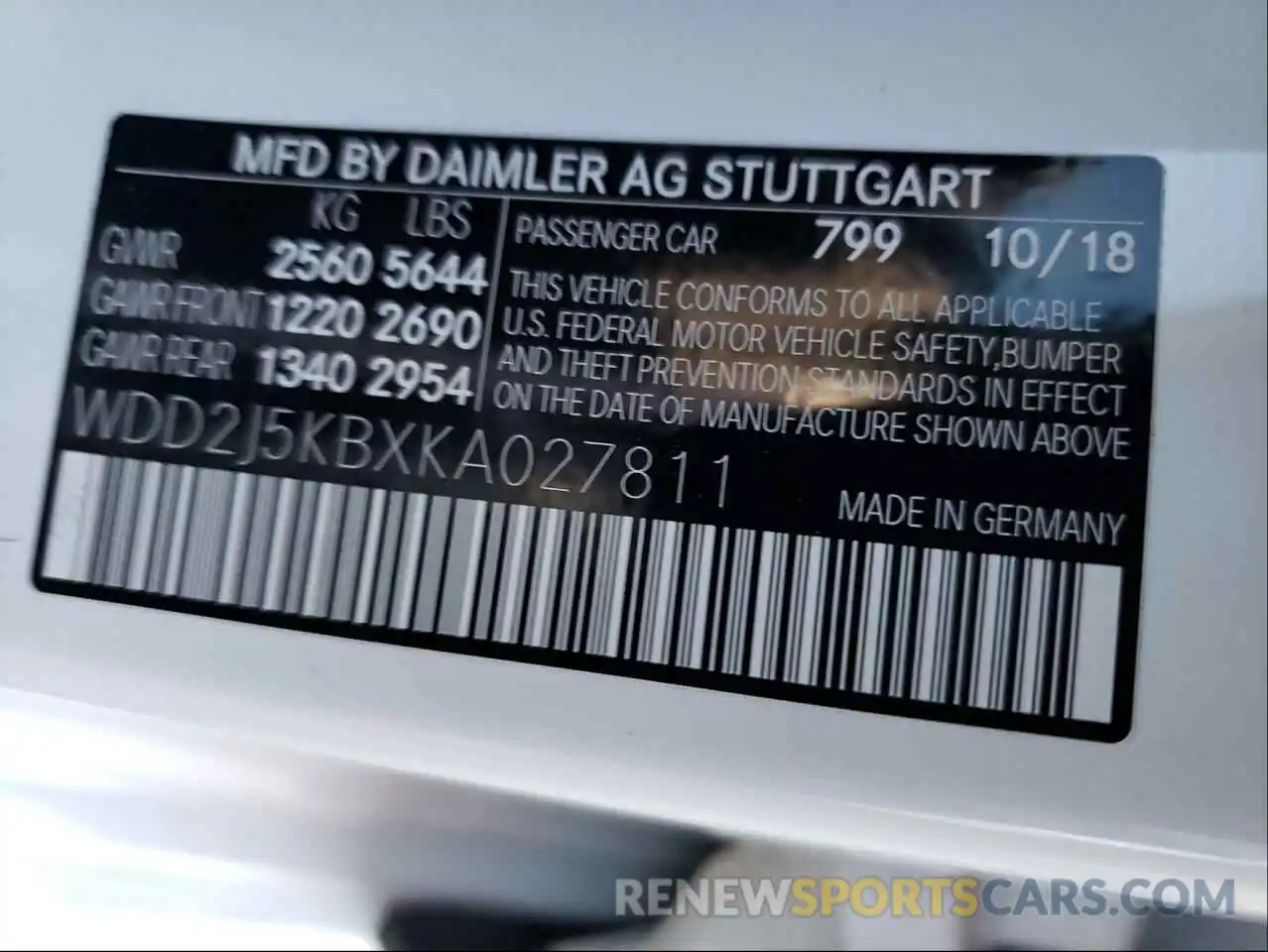 10 Photograph of a damaged car WDD2J5KBXKA027811 MERCEDES-BENZ CLC-CLASS 2019