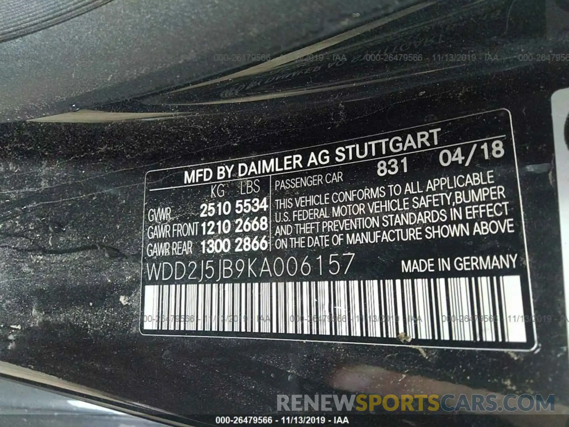 9 Photograph of a damaged car WDD2J5JB9KA006157 MERCEDES-BENZ CLS 2019