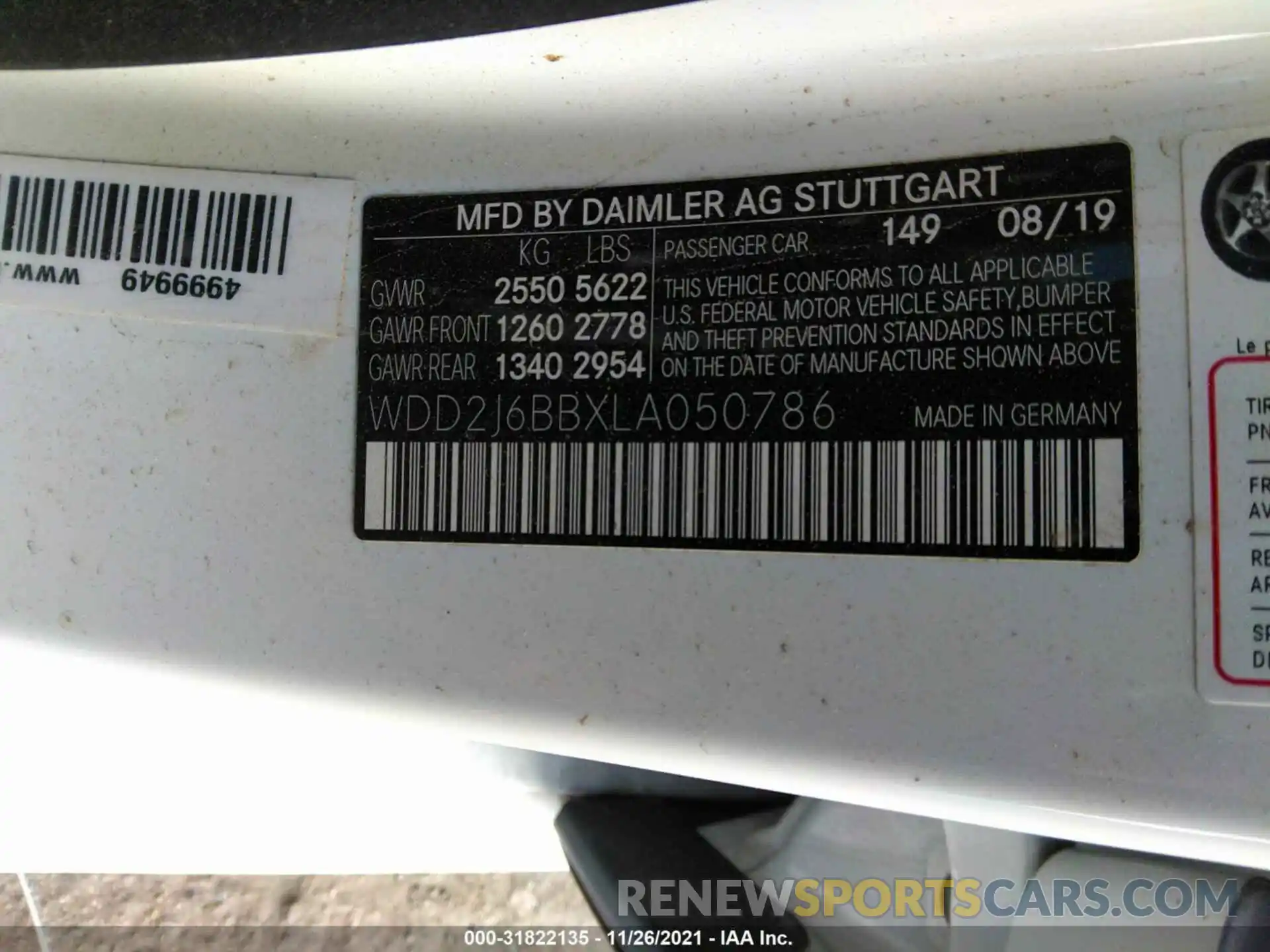 9 Photograph of a damaged car WDD2J6BBXLA050786 MERCEDES-BENZ CLS 2020