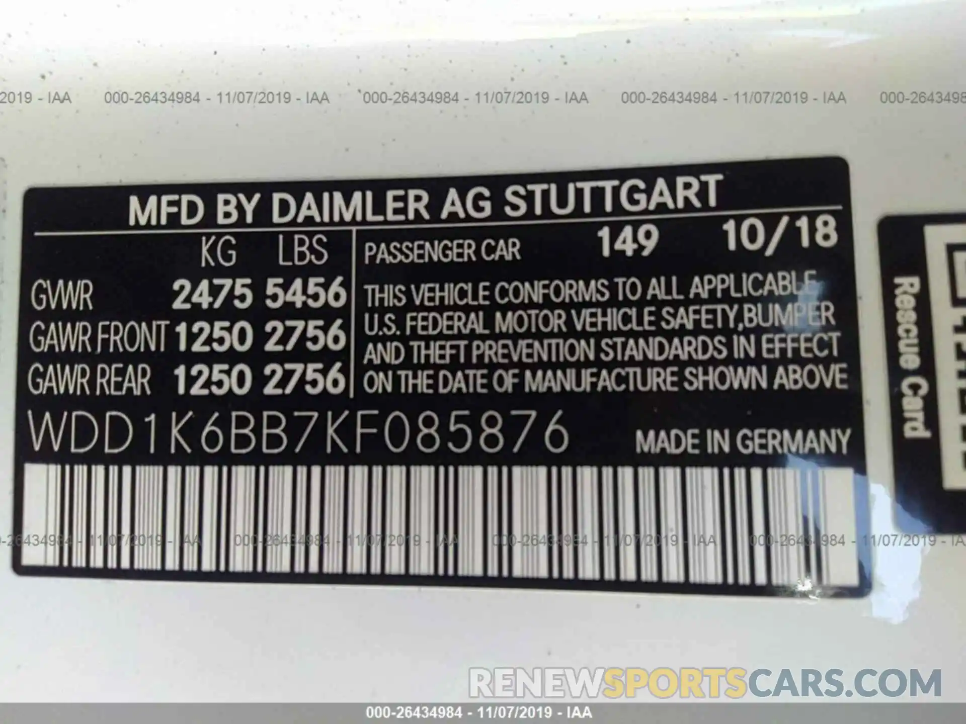 9 Photograph of a damaged car WDD1K6BB7KF085876 MERCEDES-BENZ E 2019