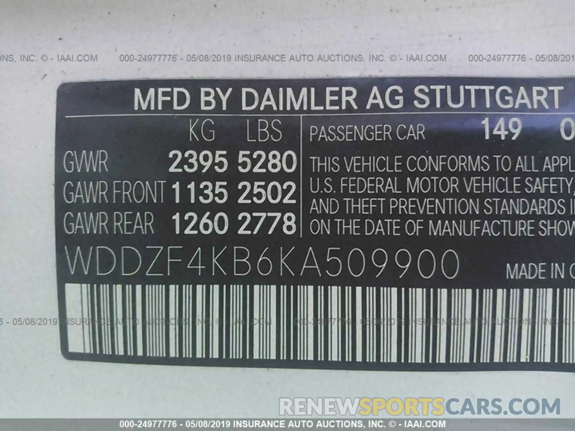 9 Photograph of a damaged car WDDZF4KB6KA509900 MERCEDES-BENZ E 2019