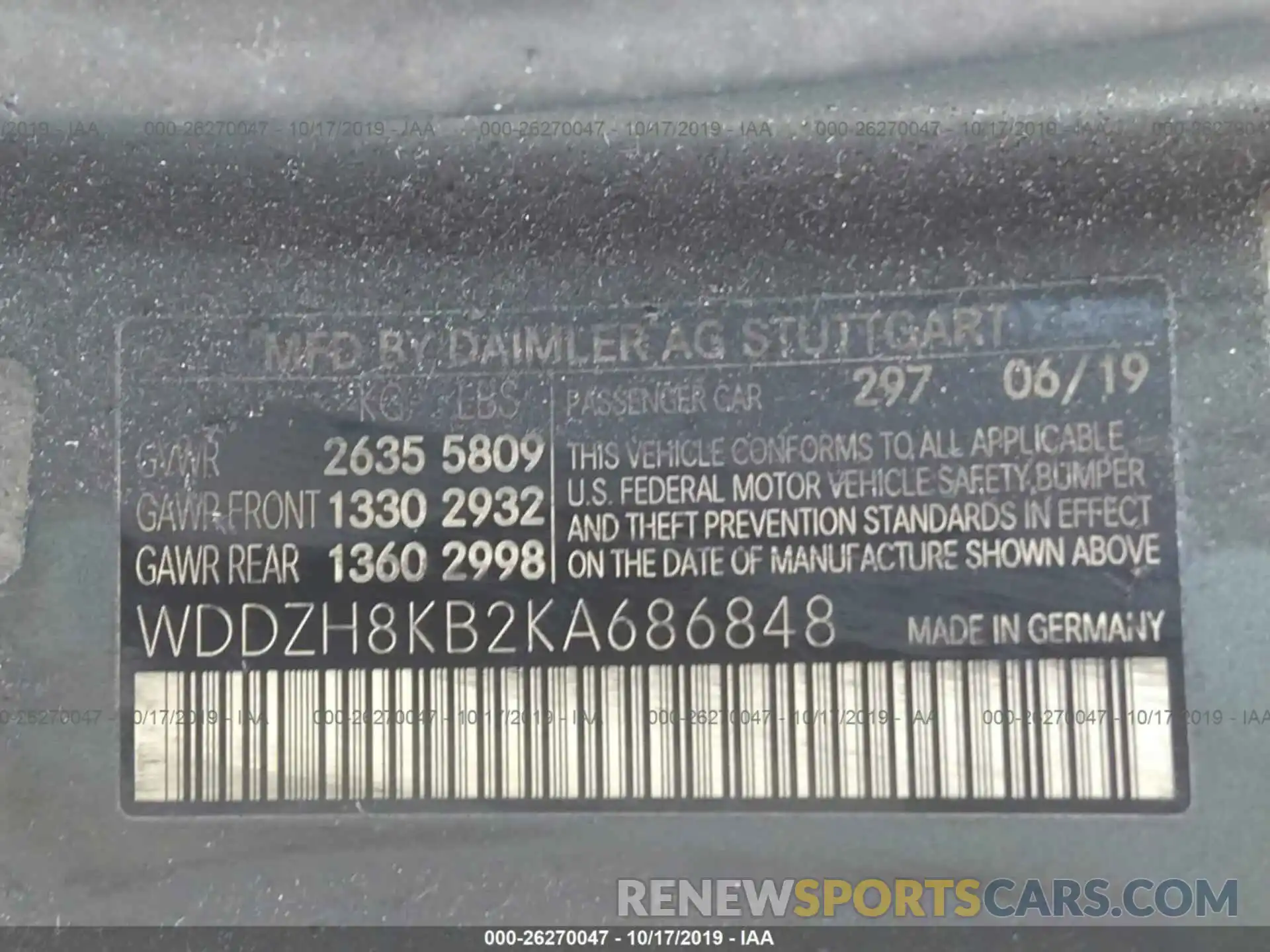 9 Photograph of a damaged car WDDZH8KB2KA686848 MERCEDES-BENZ E 2019