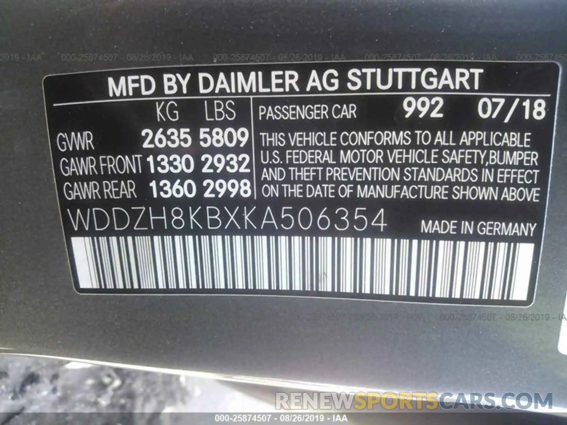 9 Photograph of a damaged car WDDZH8KBXKA506354 MERCEDES-BENZ E 2019