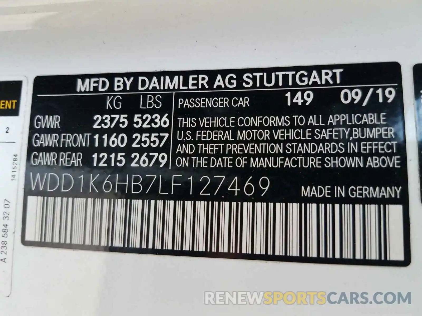 10 Photograph of a damaged car WDD1K6HB7LF127469 MERCEDES-BENZ E 450 2020