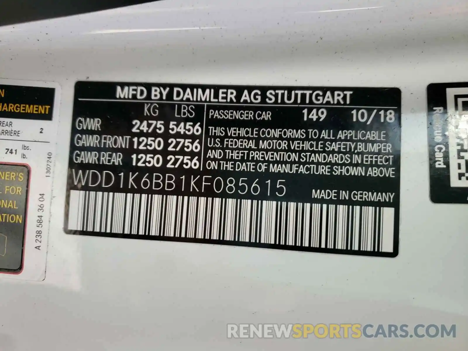 10 Photograph of a damaged car WDD1K6BB1KF085615 MERCEDES-BENZ E AMG 53 2019