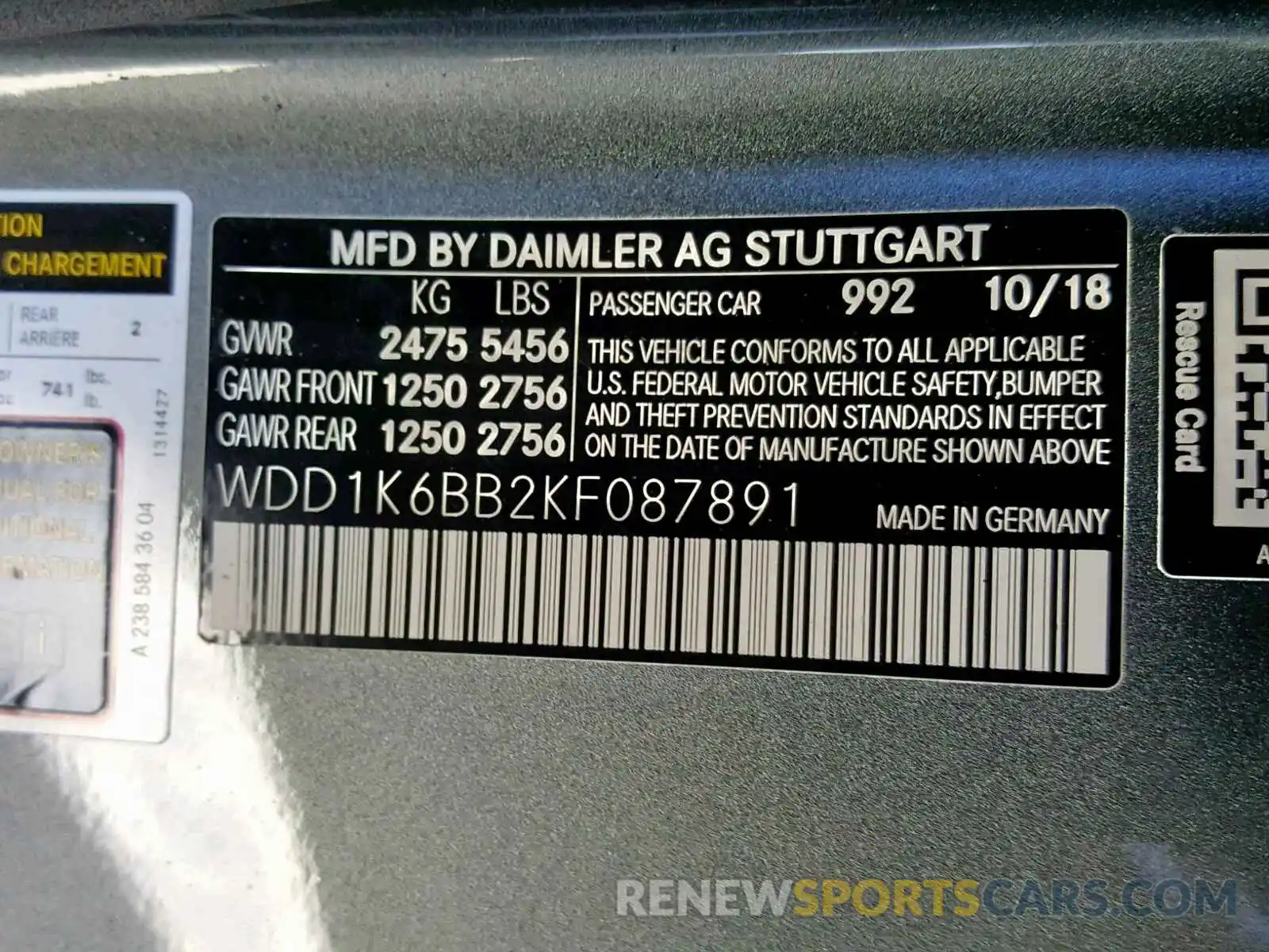 10 Photograph of a damaged car WDD1K6BB2KF087891 MERCEDES-BENZ E AMG 53 2019