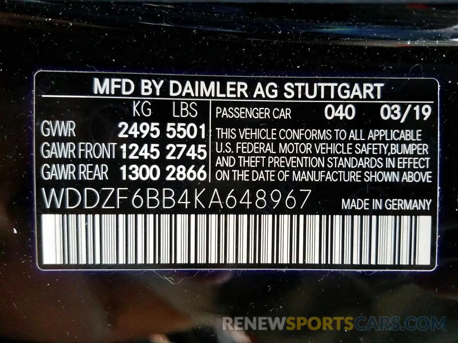 10 Photograph of a damaged car WDDZF6BB4KA648967 MERCEDES-BENZ E AMG 53 4 2019