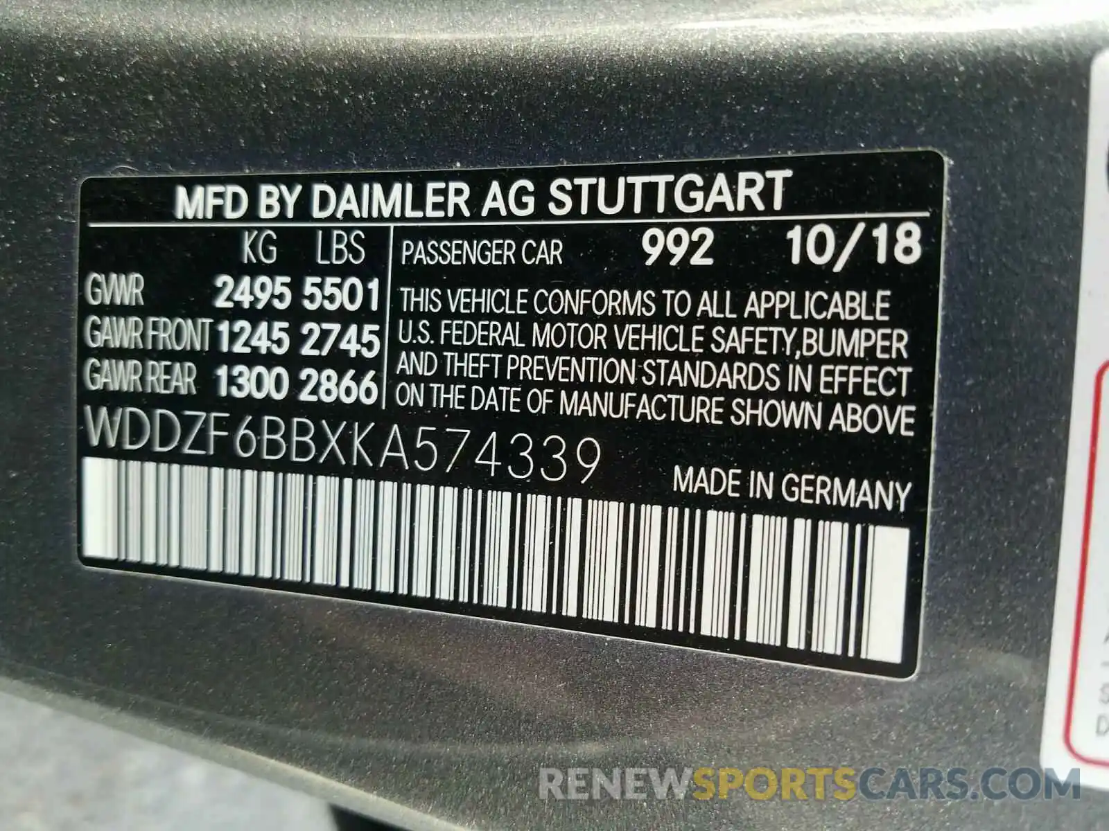 10 Photograph of a damaged car WDDZF6BBXKA574339 MERCEDES-BENZ E AMG 53 4 2019