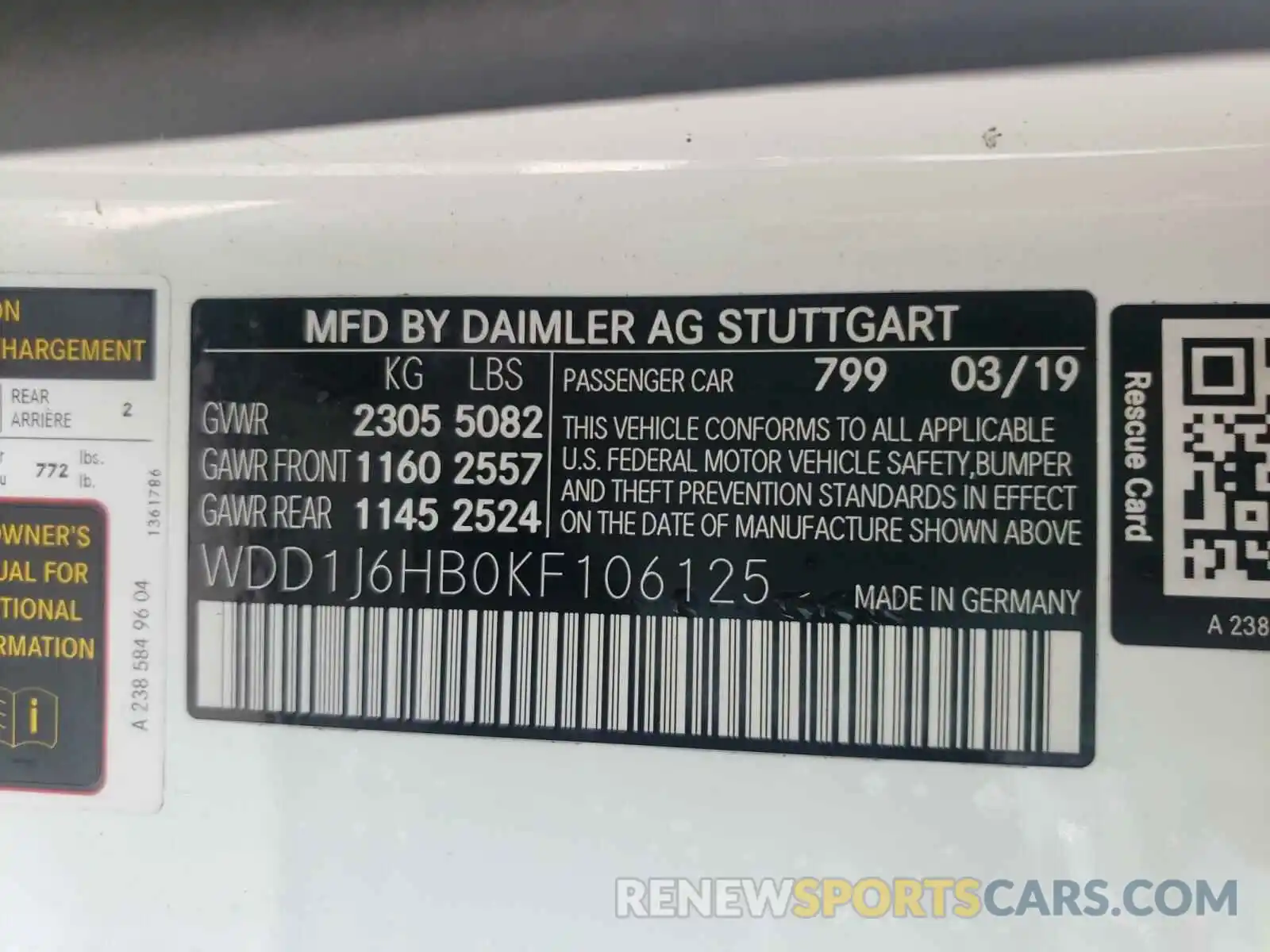 10 Photograph of a damaged car WDD1J6HB0KF106125 MERCEDES-BENZ E CLASS 2019