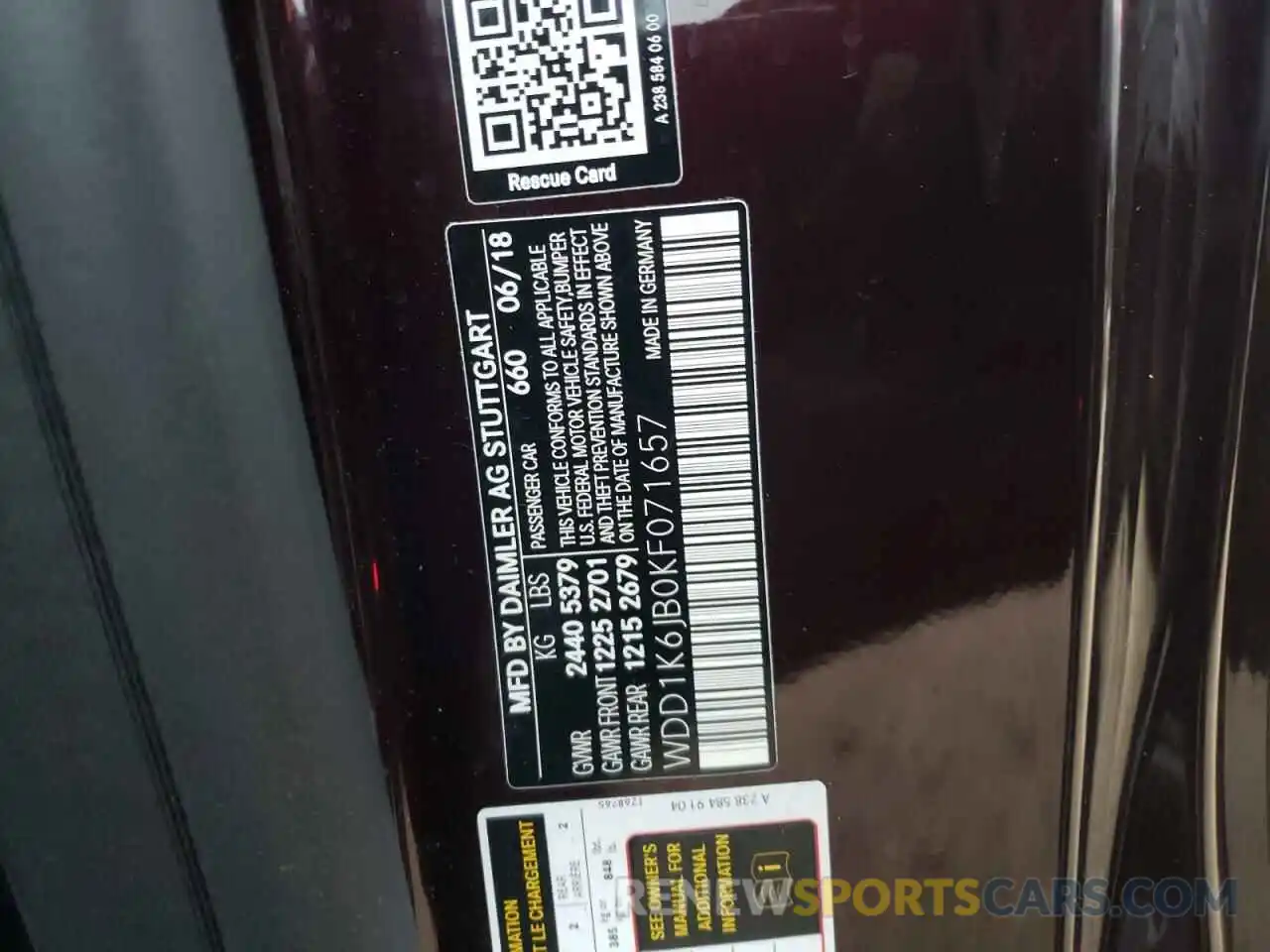 10 Photograph of a damaged car WDD1K6JB0KF071657 MERCEDES-BENZ E-CLASS 2019