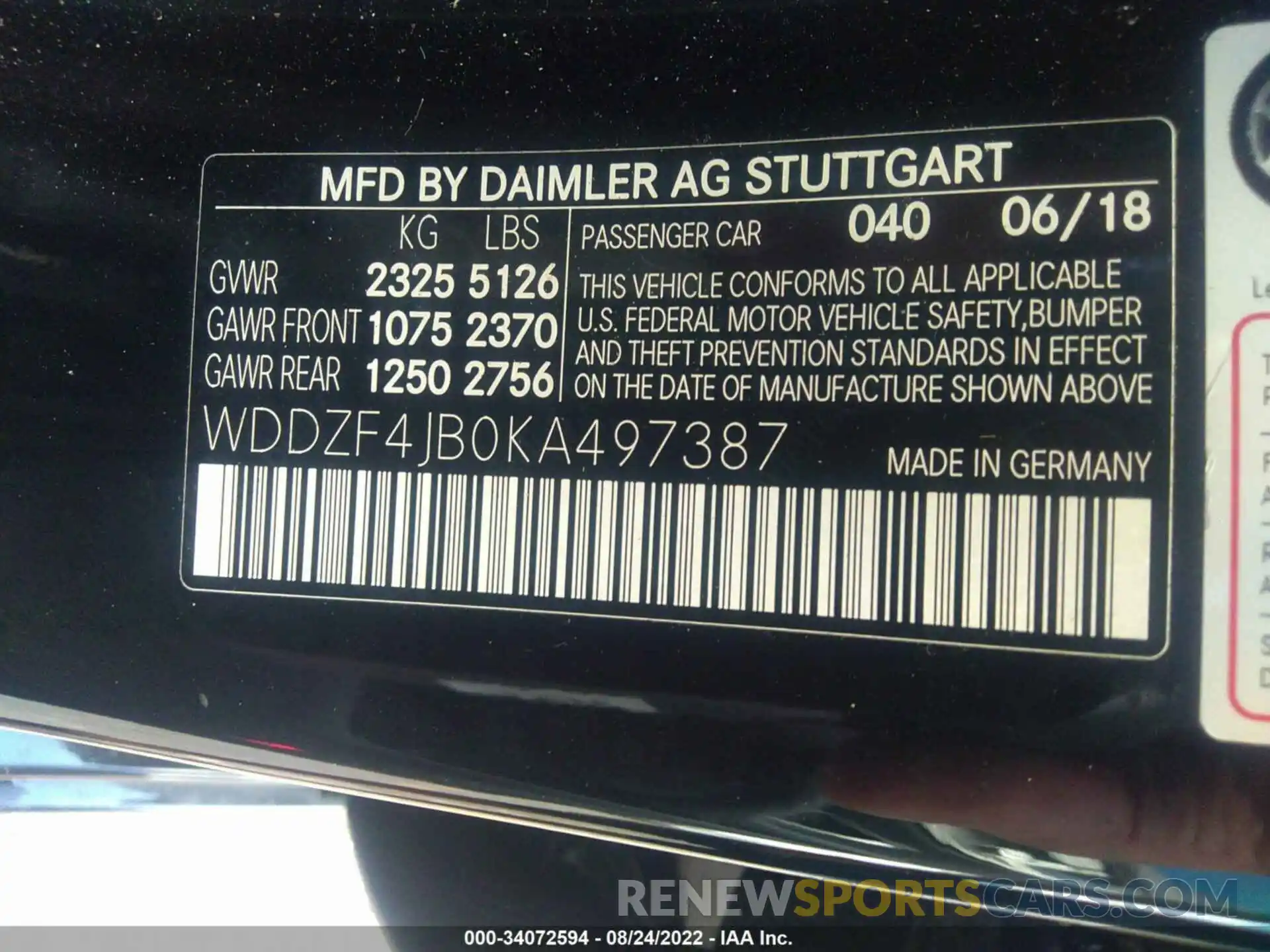 9 Photograph of a damaged car WDDZF4JB0KA497387 MERCEDES-BENZ E-CLASS 2019