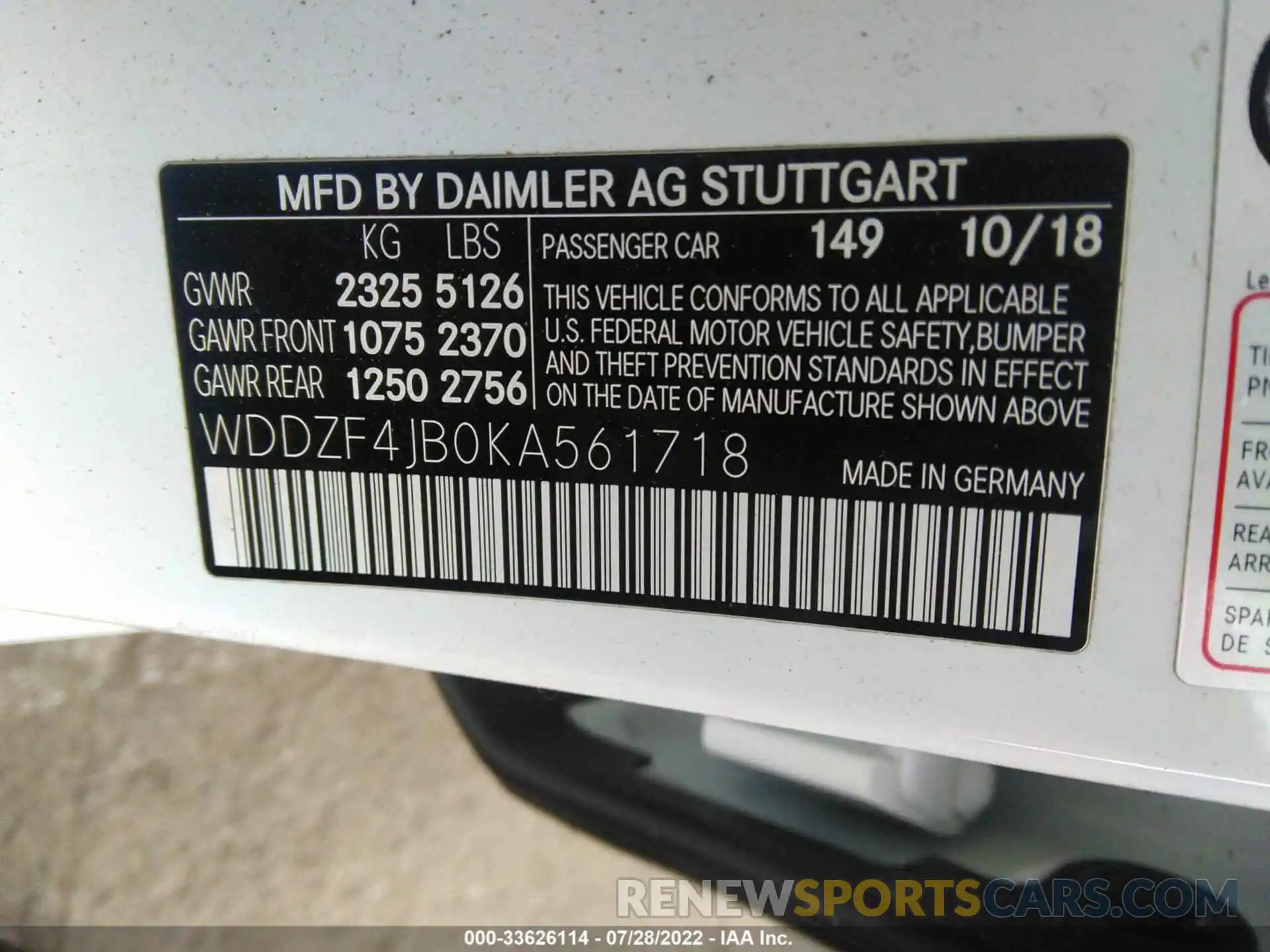 9 Photograph of a damaged car WDDZF4JB0KA561718 MERCEDES-BENZ E-CLASS 2019