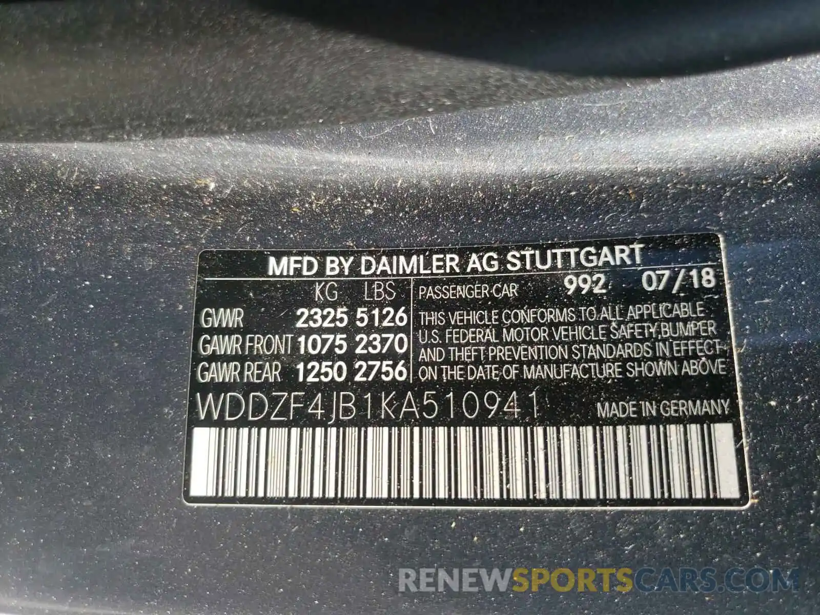 10 Photograph of a damaged car WDDZF4JB1KA510941 MERCEDES-BENZ E-CLASS 2019