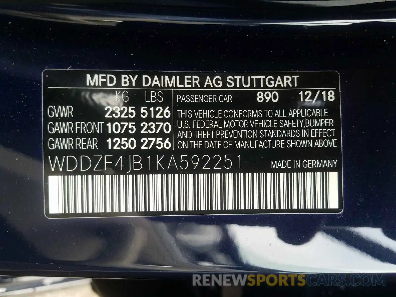 10 Photograph of a damaged car WDDZF4JB1KA592251 MERCEDES-BENZ E CLASS 2019