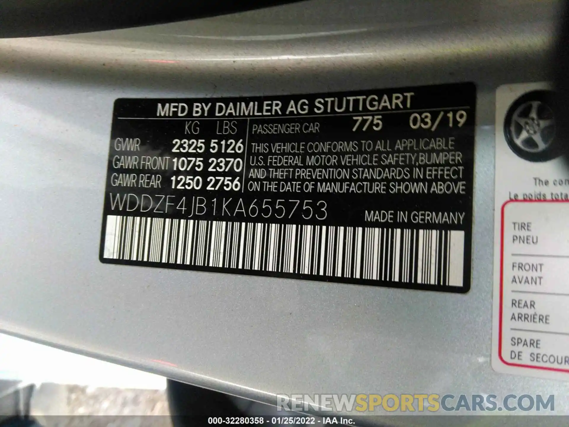 9 Фотография поврежденного автомобиля WDDZF4JB1KA655753 MERCEDES-BENZ E-CLASS 2019