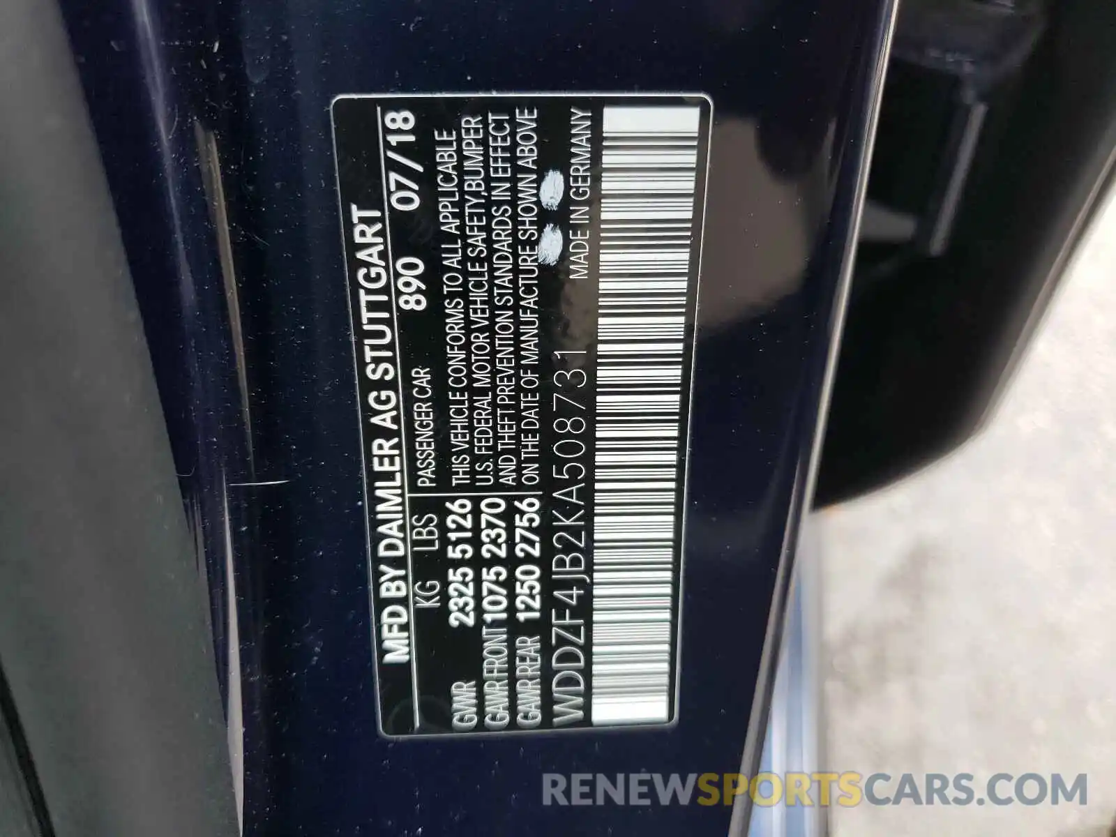 10 Photograph of a damaged car WDDZF4JB2KA508731 MERCEDES-BENZ E CLASS 2019