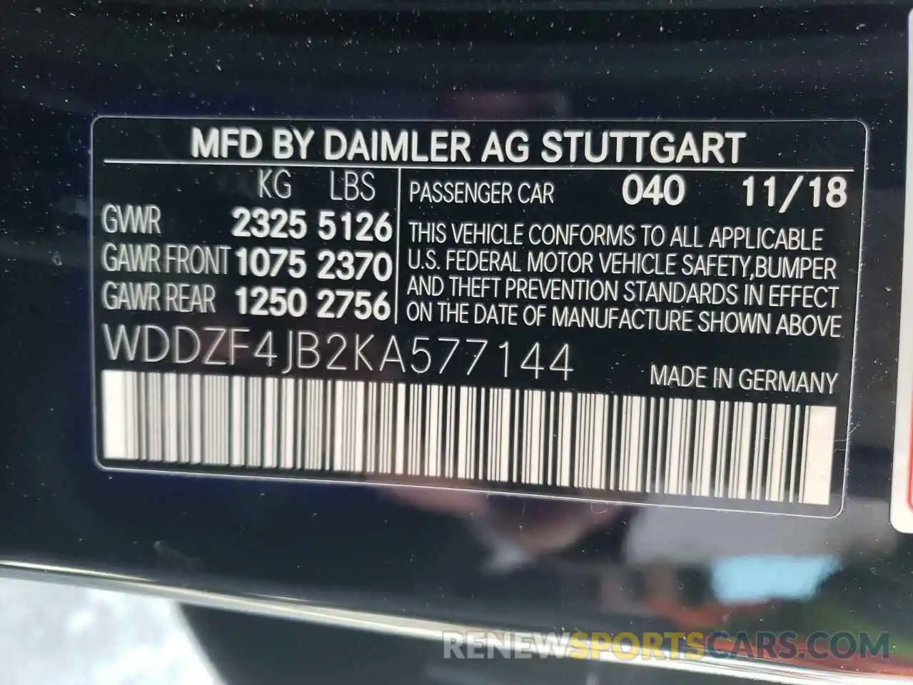 10 Photograph of a damaged car WDDZF4JB2KA577144 MERCEDES-BENZ E-CLASS 2019