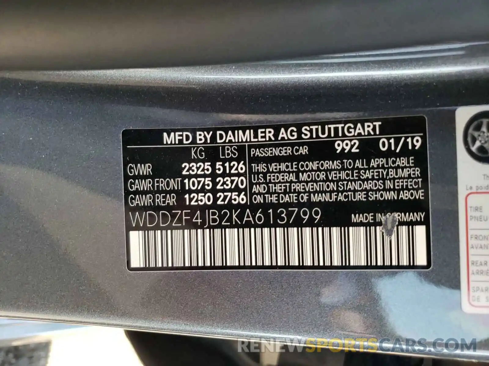 10 Фотография поврежденного автомобиля WDDZF4JB2KA613799 MERCEDES-BENZ E-CLASS 2019