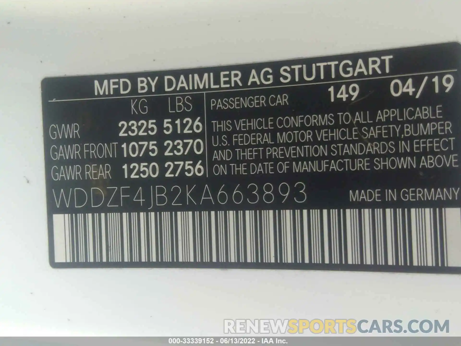 9 Photograph of a damaged car WDDZF4JB2KA663893 MERCEDES-BENZ E-CLASS 2019