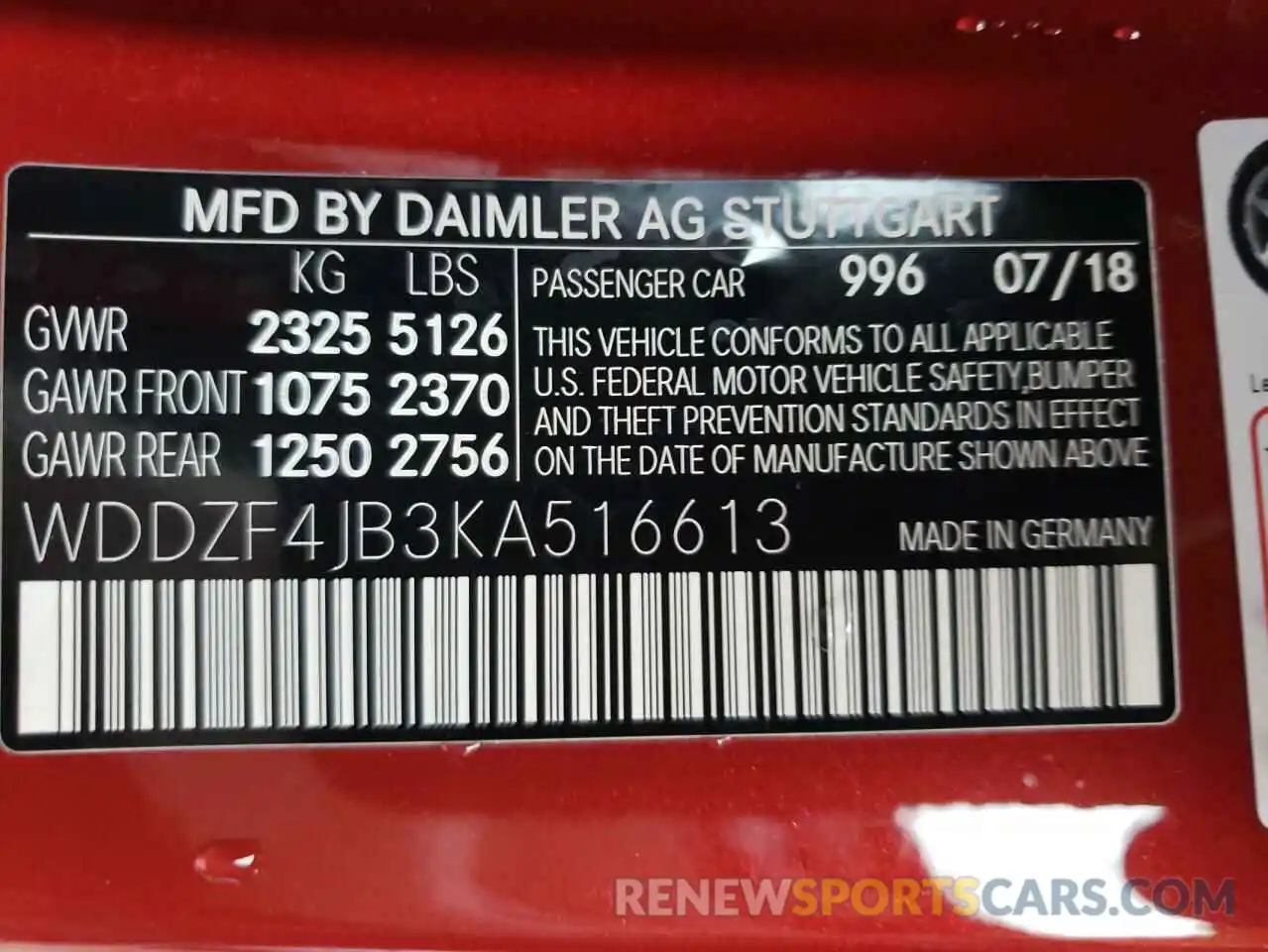 10 Photograph of a damaged car WDDZF4JB3KA516613 MERCEDES-BENZ E-CLASS 2019