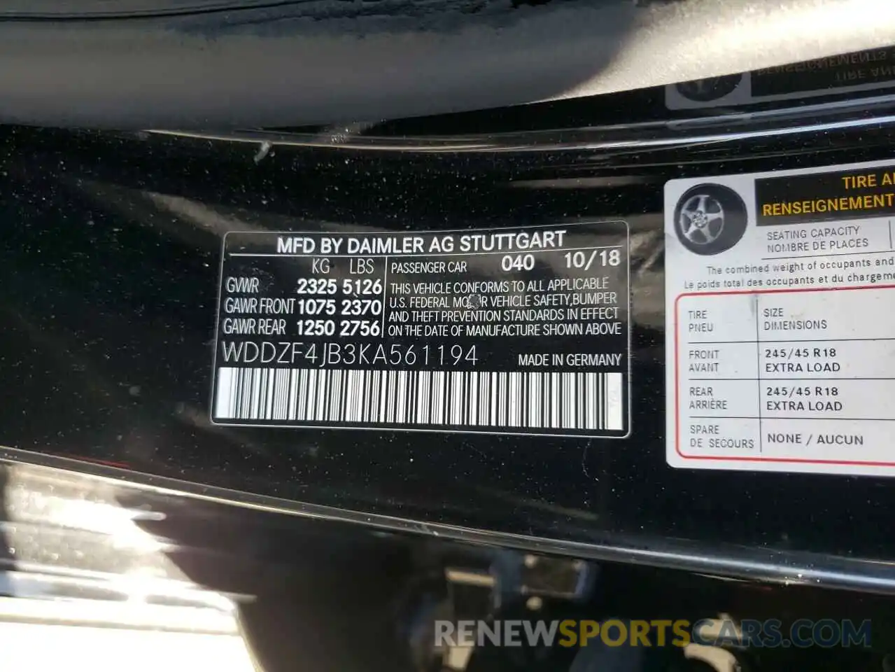 10 Photograph of a damaged car WDDZF4JB3KA561194 MERCEDES-BENZ E-CLASS 2019